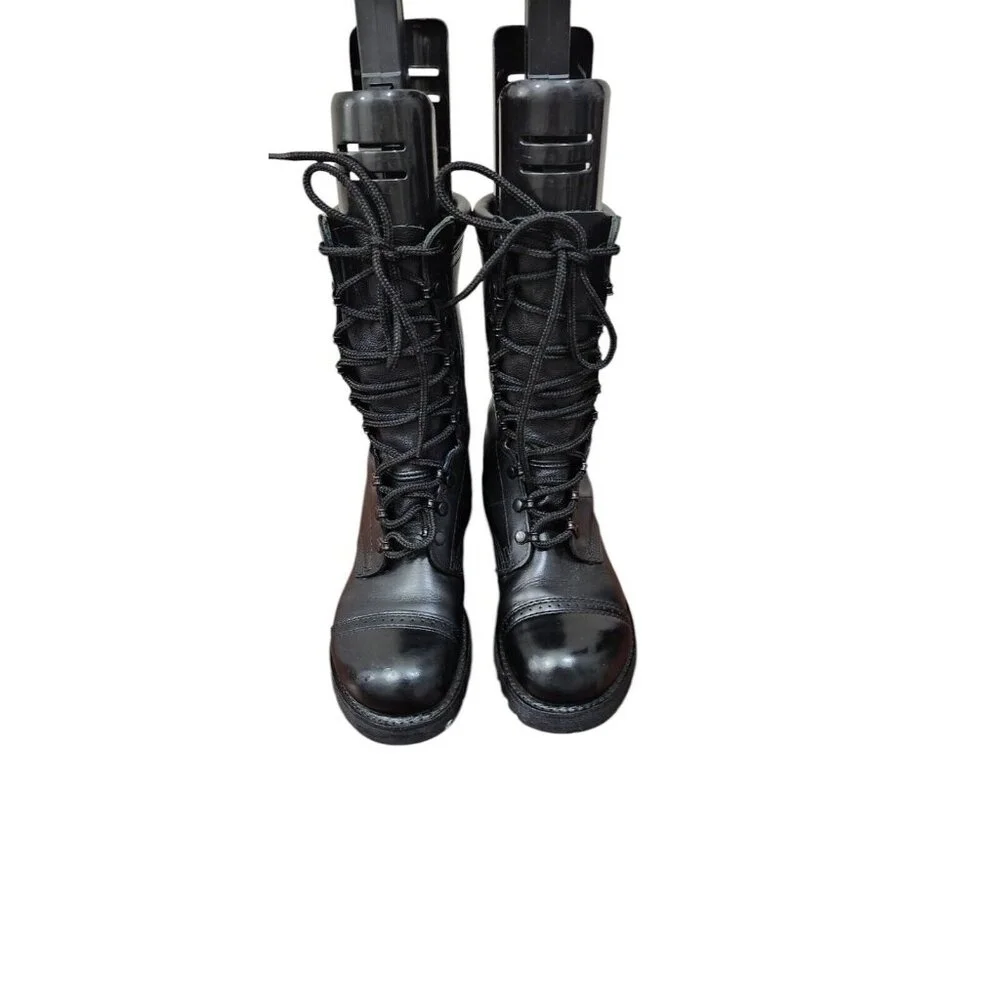 Nice Carolina Jump Boots Black Leather Made In Usa Sz 8 Paratrooper